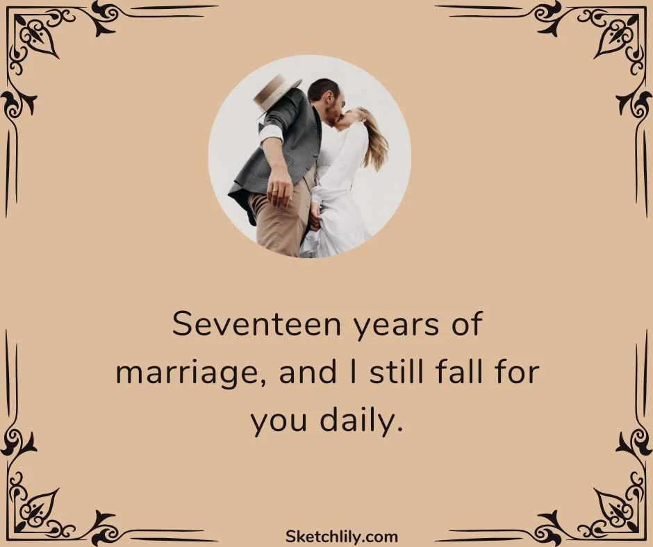 17 Years Wedding Anniversary Wishes for Wife