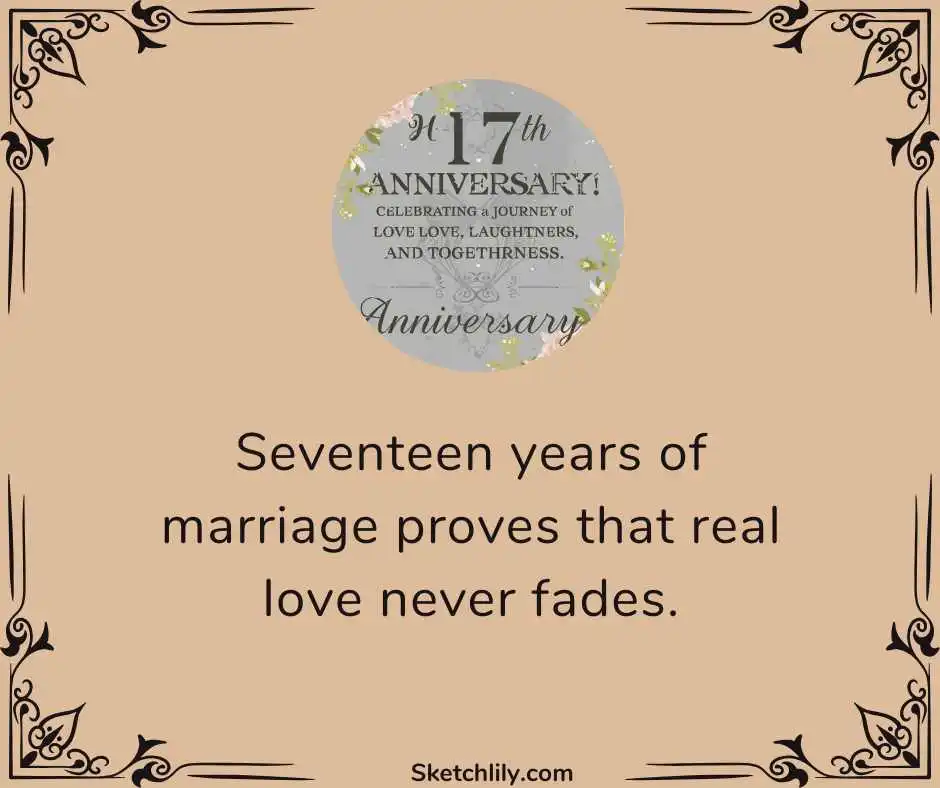 17th Wedding Anniversary Message