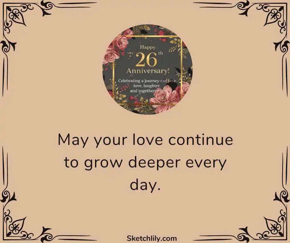 26th Wedding Anniversary Message