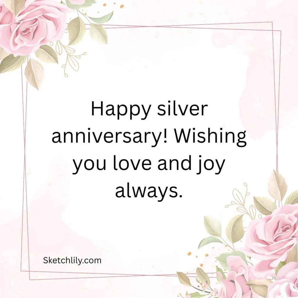 25th Wedding Anniversary Wishes for Friends