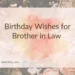 Birthday Wishes for Brother in Law 