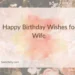 Happy Birthday Wishes for Wife 