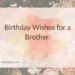 Birthday Wishes for a Brother 