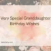 Very Special Granddaughter Birthday Wishes